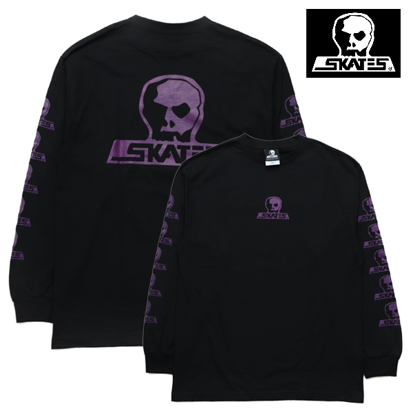 SKULL SKATES スカルスケーツ ロンTEE パープルプリントLOGO BLACK